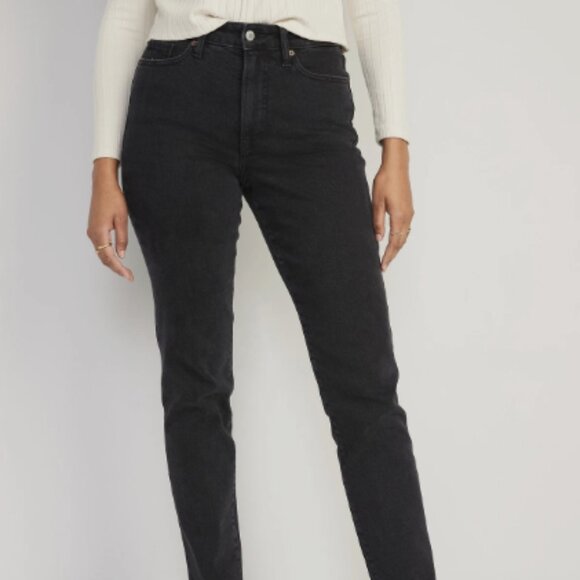 Old Navy Denim - Old Navy O.G. Straight Black Moon Shade High Rise Secret-Smooth Pockets Jeans